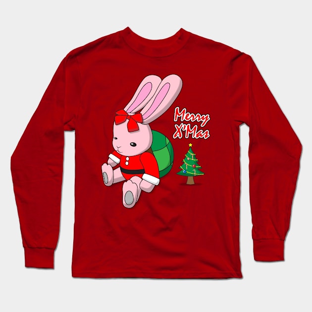 Turtle Rabbit Merry X'mas. Long Sleeve T-Shirt by UncleFist8
